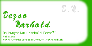 dezso marhold business card
